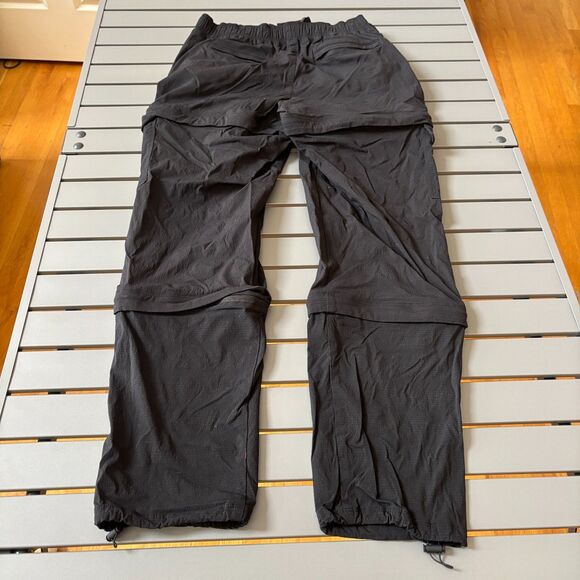 Athleta Hiking Convertible Pants Womens 10 Black Straight Leg Belted Outdoor - Picture 3 of 7